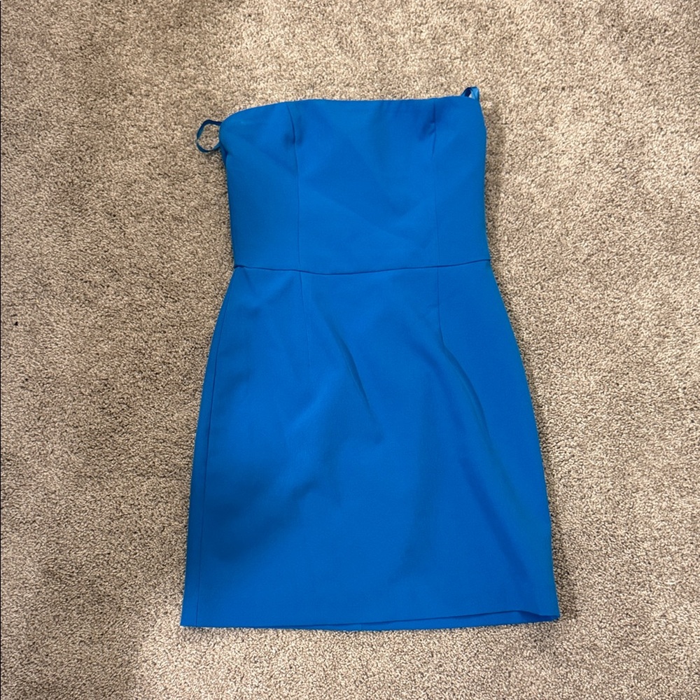 Elegant Blue Strapless Dress
